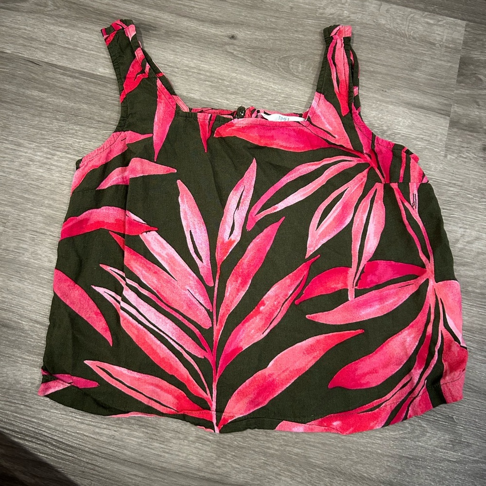 Pink and Green Cropped Tank